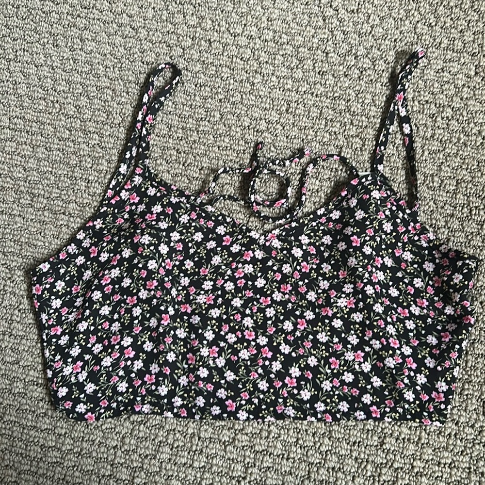 Mahina Floral Sheer Tied Top